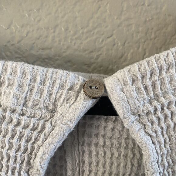 Free People Pull Me In Romper Womens XS Pebble Gray Waffle Knit Belted - Picture 7 of 15